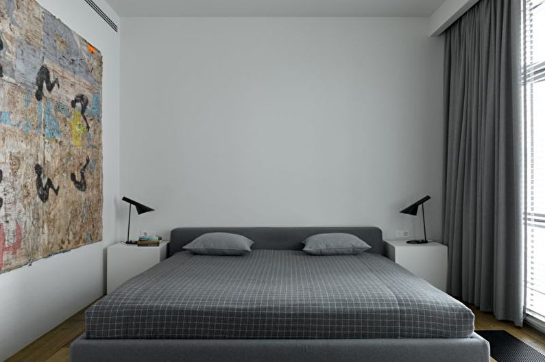 Interior design di una camera da letto bianca - foto