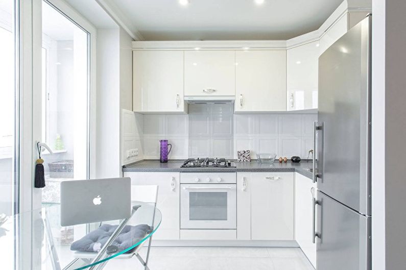 White kitchen in a modern style - Interior Design