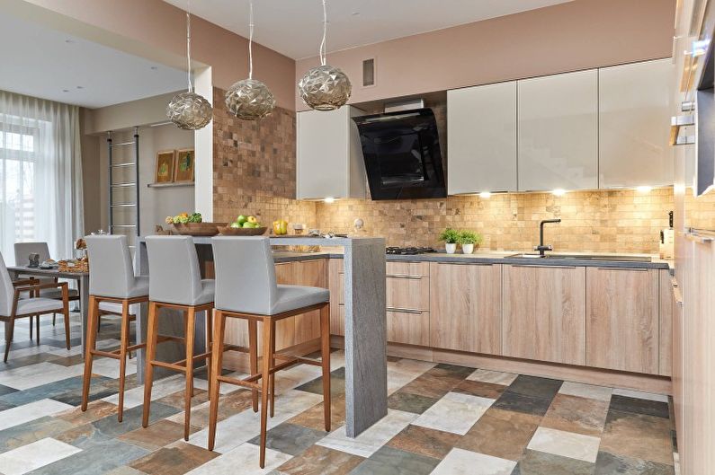 Interior design kitchen in a modern style - photo