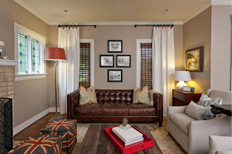 Design curtains for the living room - photo