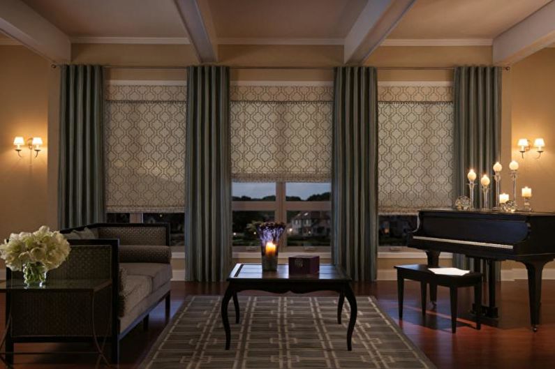 Design curtains for the living room - photo