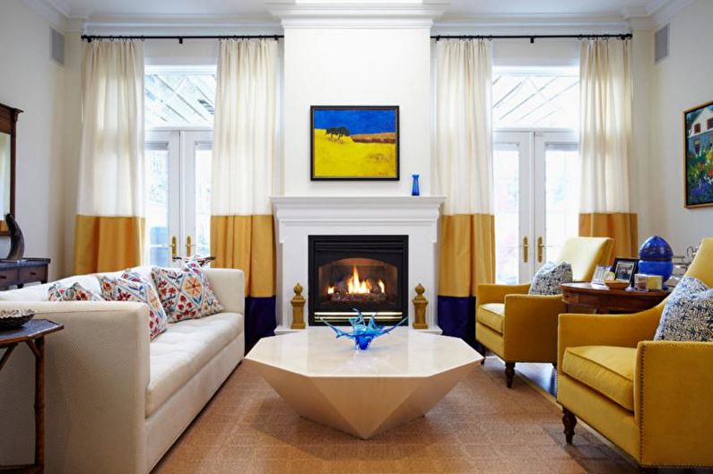 Design curtains for the living room - photo