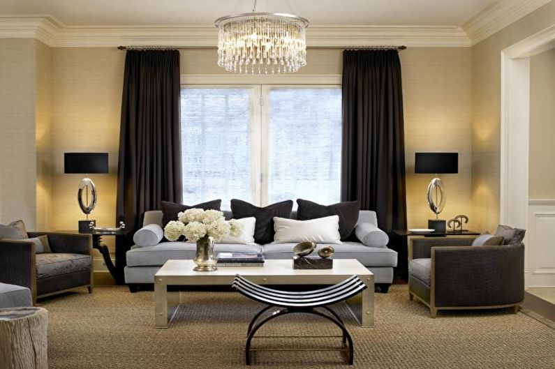 Design curtains for the living room - photo