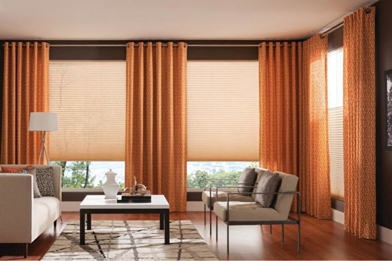 Design curtains for the living room - photo