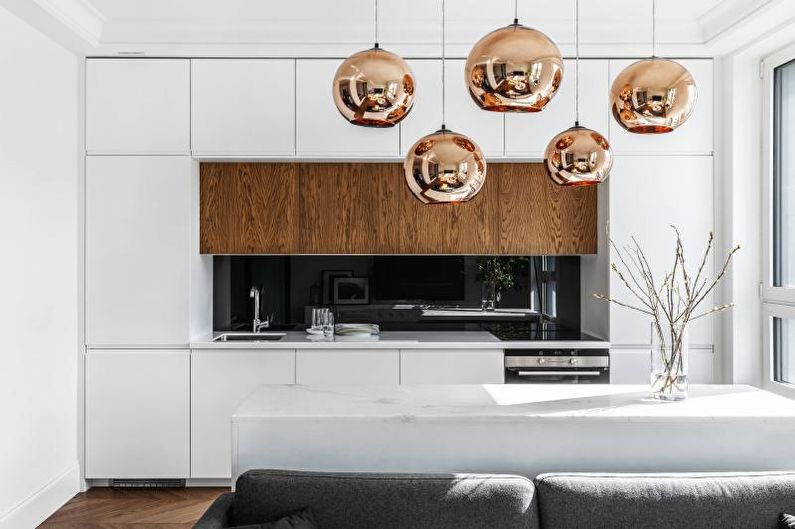 Black and white kitchen in a modern style - Interior Design
