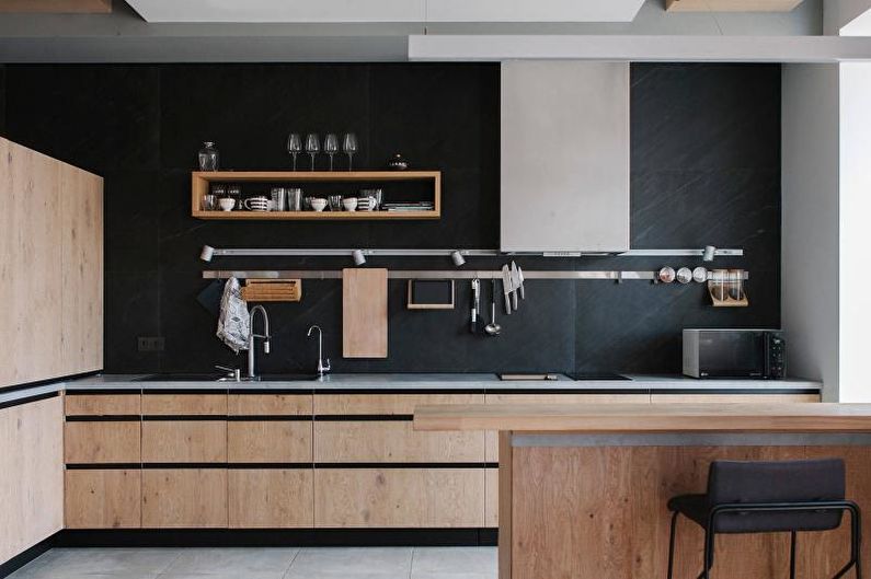 Black and White Scandinavian Style Kitchen - Interior Design