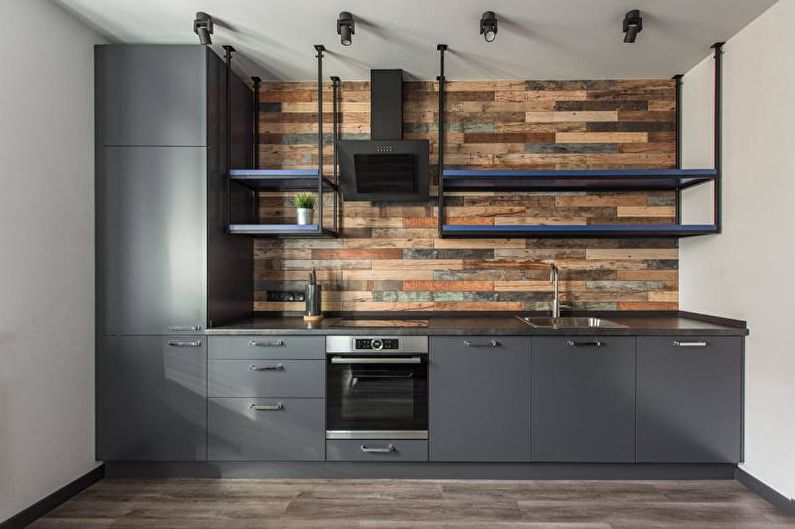 Black and white loft style kitchen - Interior Design
