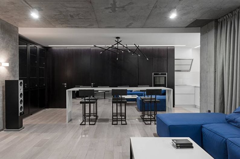 Black and white loft style kitchen - Interior Design