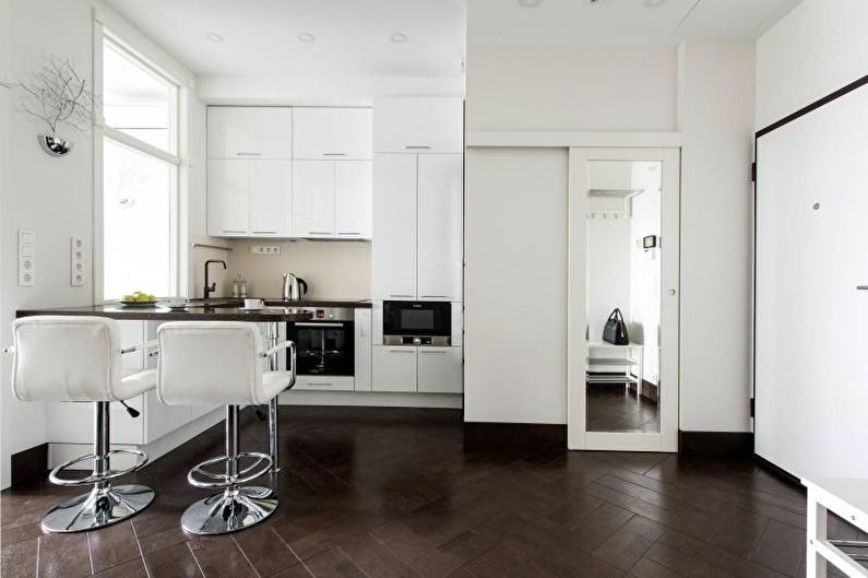 Black and White Kitchen Design - Floor Finish