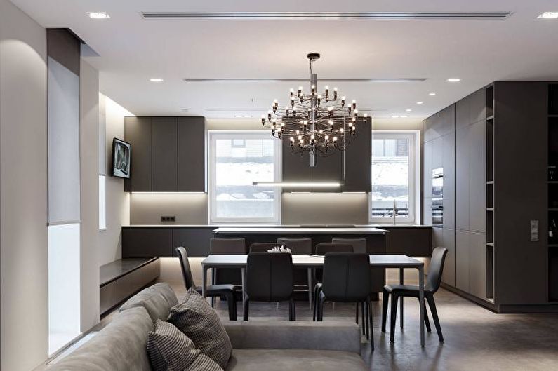 Black and White Kitchen Design - Lighting