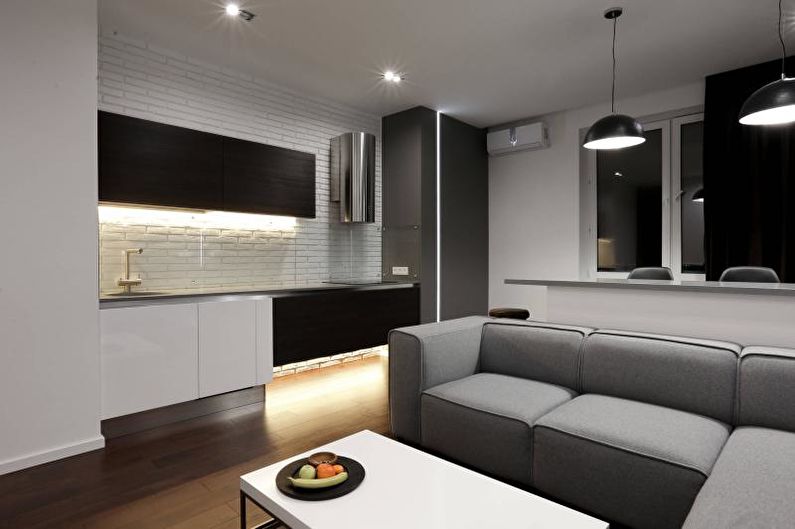 Black and White Kitchen Design - Lighting