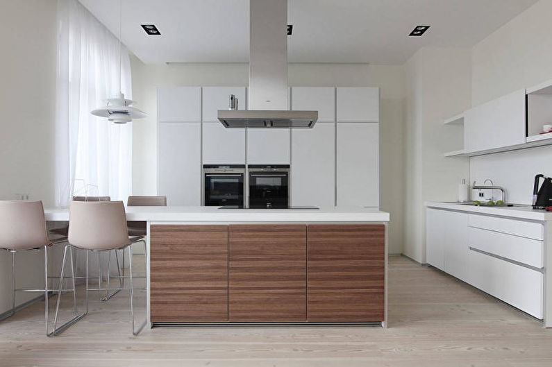 Black and white kitchen interior design - photo