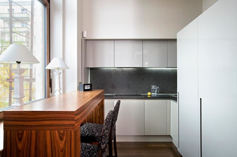 Black and white kitchen interior design - photo