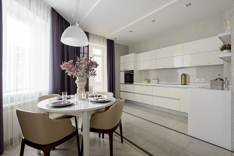 Black and white kitchen interior design - photo