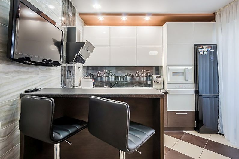 Cuisine high-tech marron - Design d'intérieur