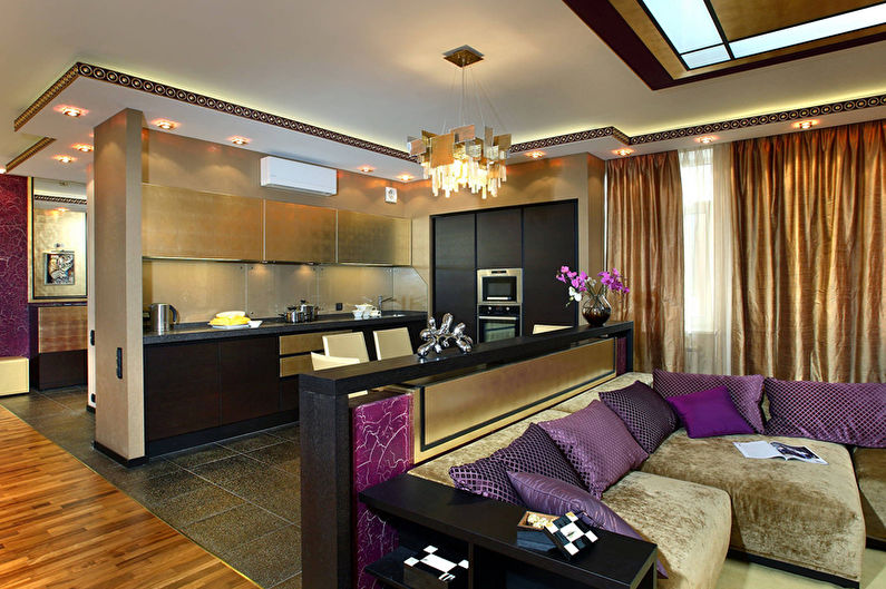 Purple Art Deco Kitchen - Interior Design
