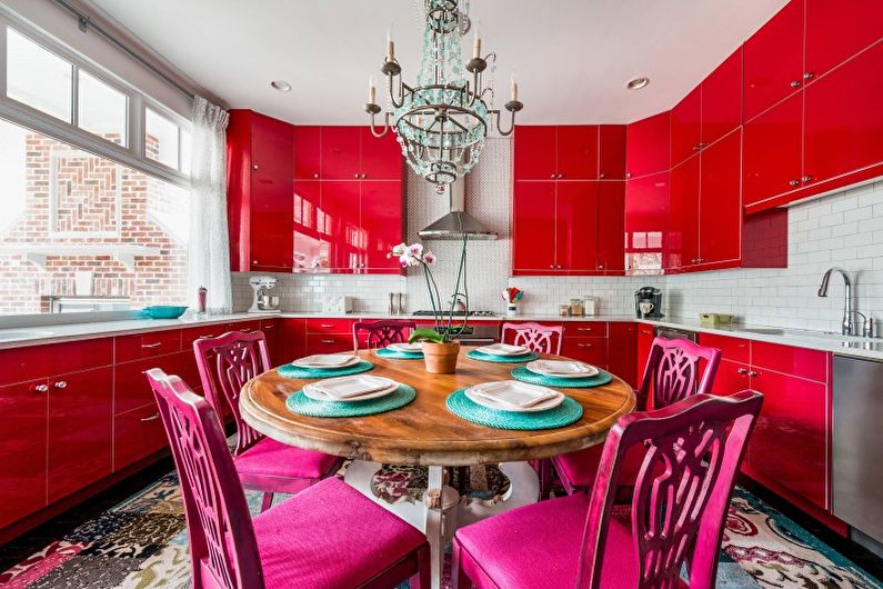 Red Kitchen Design - Ceiling Finish