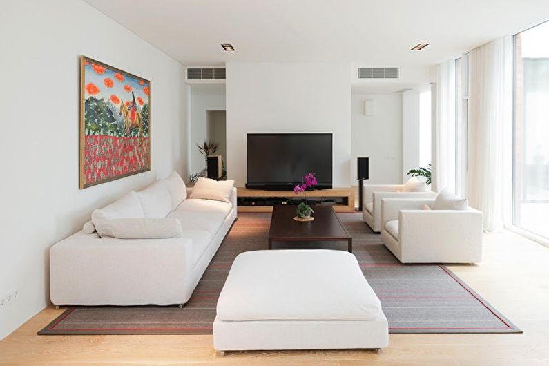 Living Room - Design of an apartment in the style of minimalism