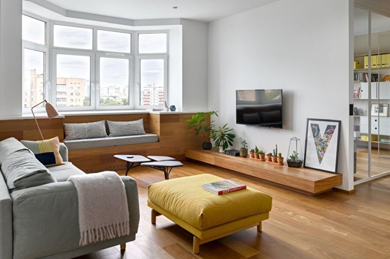 Living Room - Design of an apartment in the style of minimalism