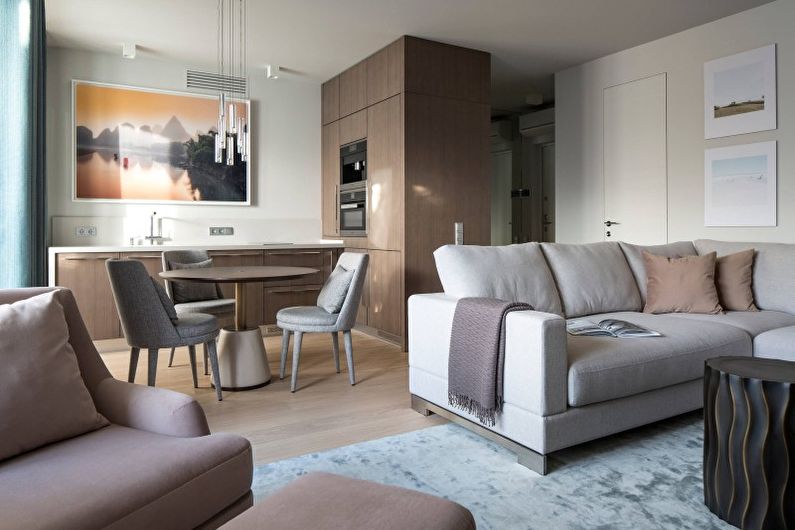 Interior design apartment in the style of minimalism - photo