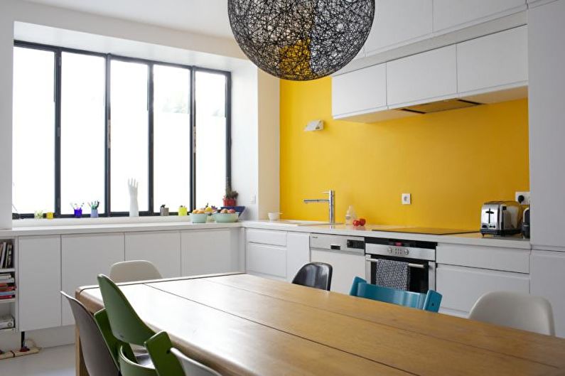 Yellow kitchen in a modern style - Interior Design