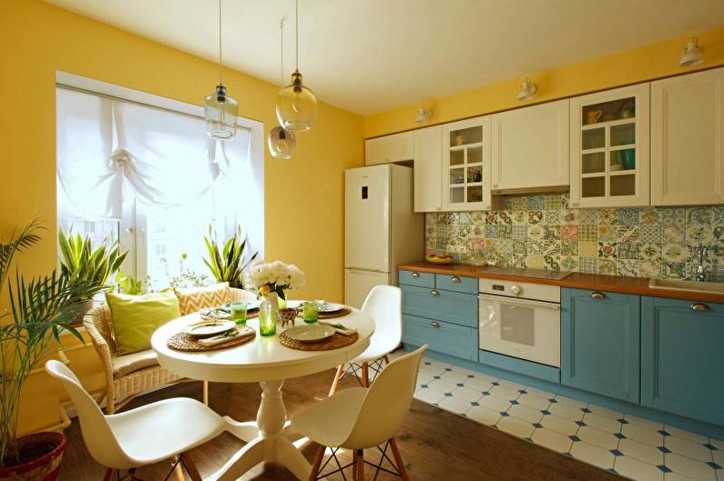 Yellow Kitchen Design - Floor Finish
