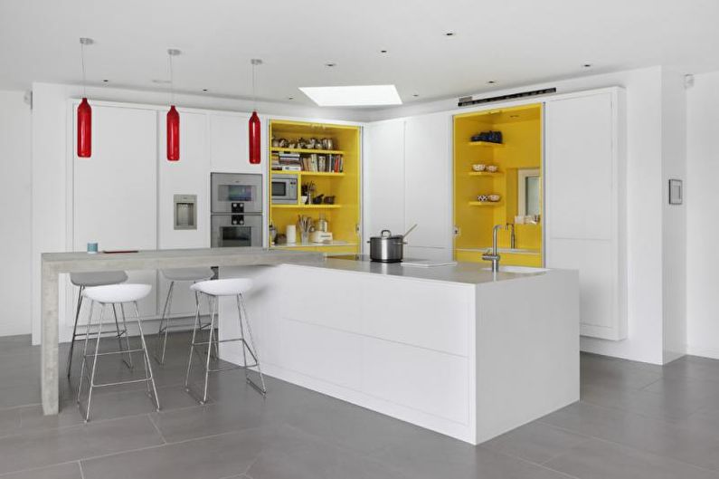 Yellow Kitchen Design - Ceiling Finish