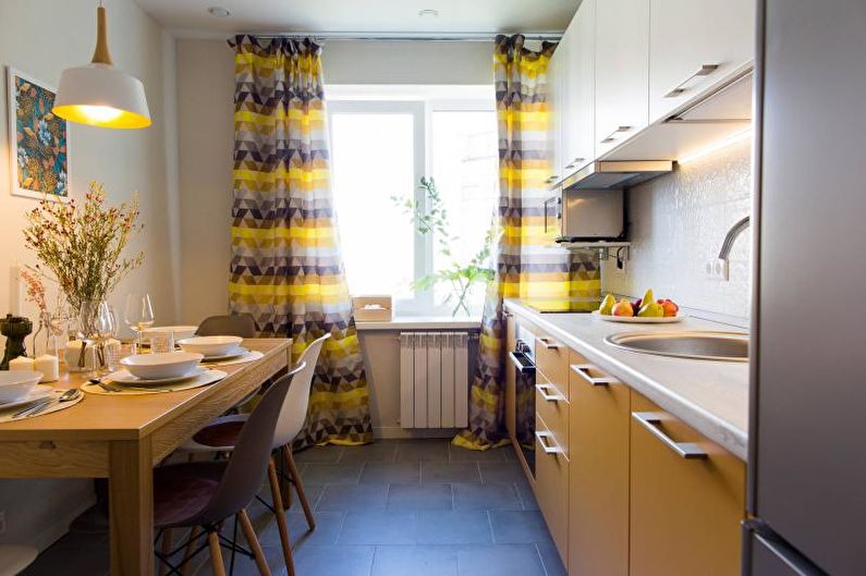 Small yellow kitchen design