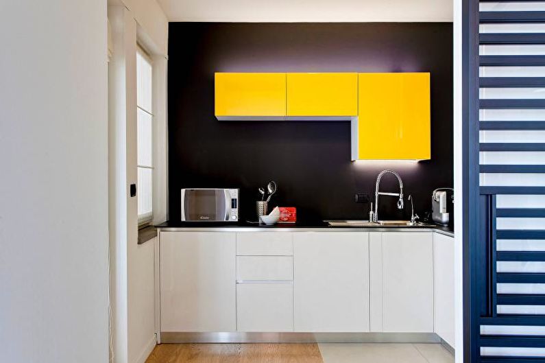 Small yellow kitchen design