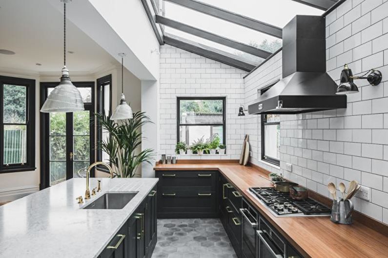 Black and white kitchen (70 photos): design ideas
