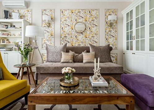 Combining wallpaper in the living room: 70 photo ideas