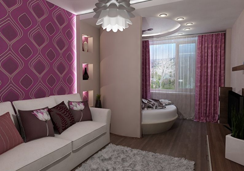 Interior design of a bedroom in Khrushchev - Zoning