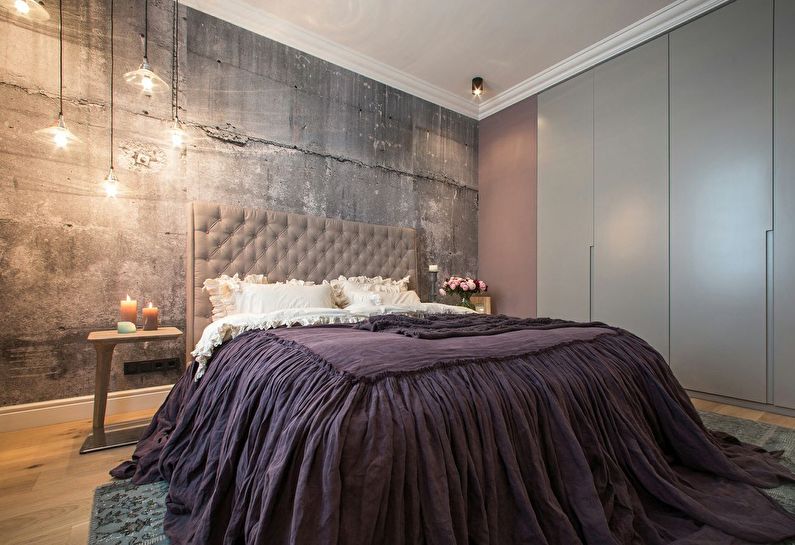Design of a bedroom in Khrushchev - Loft style