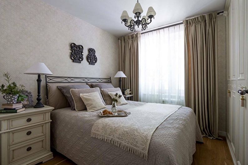 Design of a bedroom in Khrushchev - Classic style