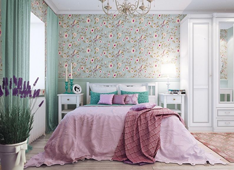 Design of a bedroom in Khrushchev - Provence style