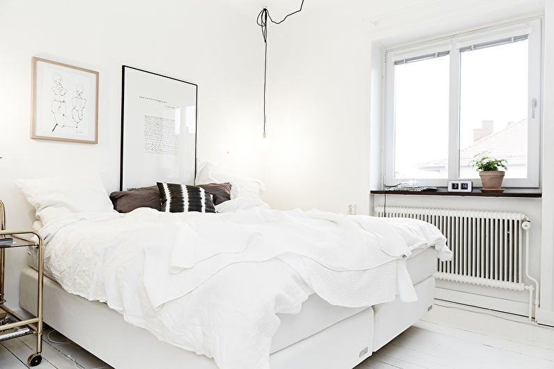 White bedroom in Khrushchev - interior design