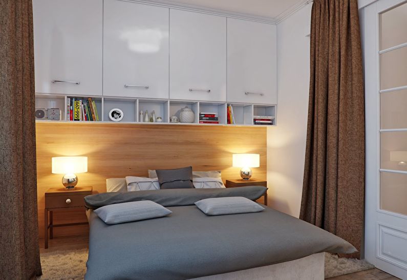 Interior design of a bedroom in Khrushchev - Lighting