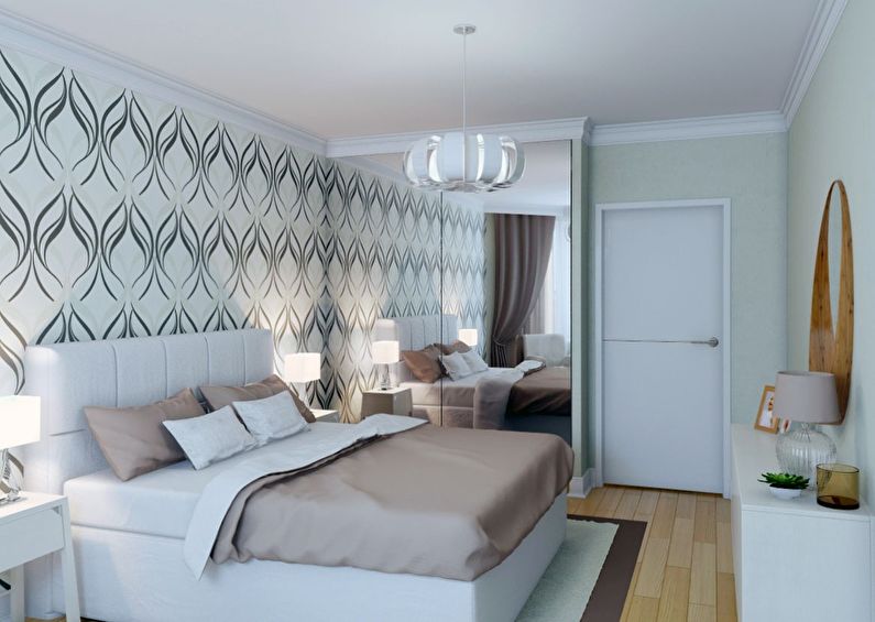 Interior design of a bedroom in Khrushchev - Textiles and Decor