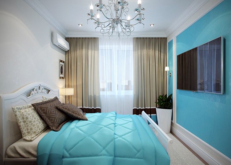 Interior design of a bedroom in Khrushchev - photo