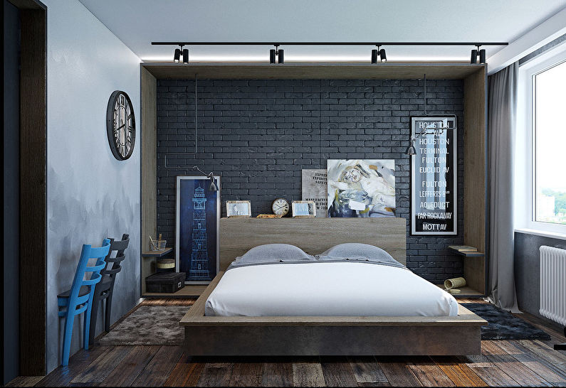 Interior design of a bedroom in Khrushchev - photo