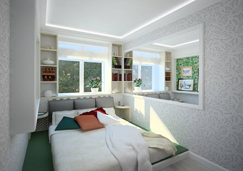 Interior design of a bedroom in Khrushchev - photo