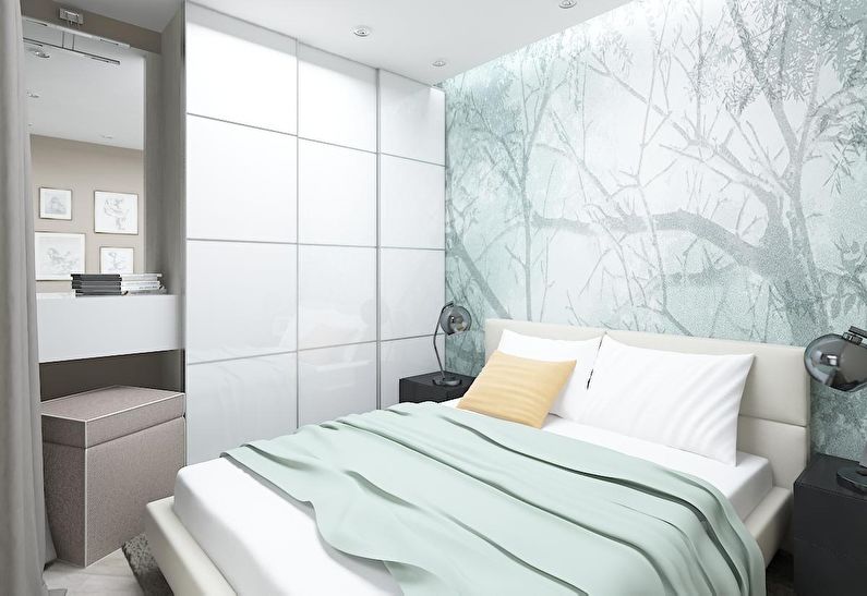 Interior design of a bedroom in Khrushchev - photo