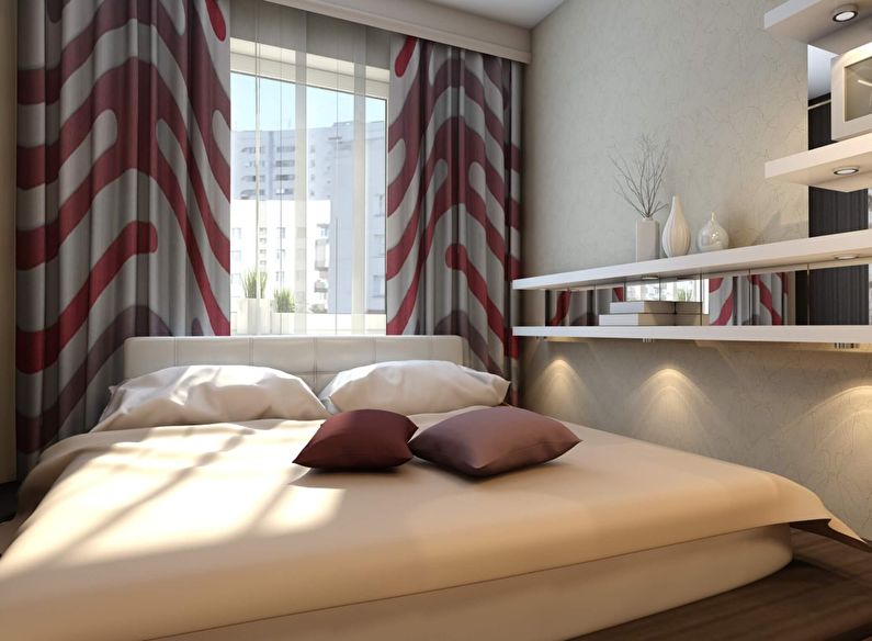 Interior design of a bedroom in Khrushchev - photo