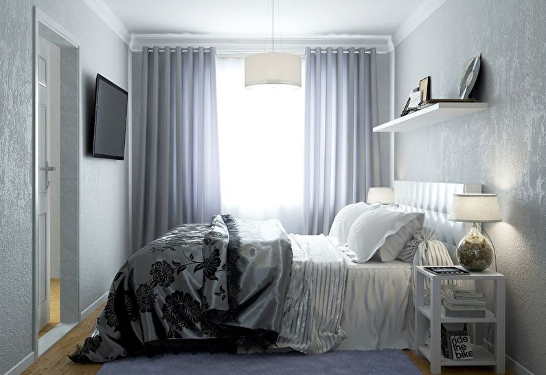 Interior design of a bedroom in Khrushchev - photo