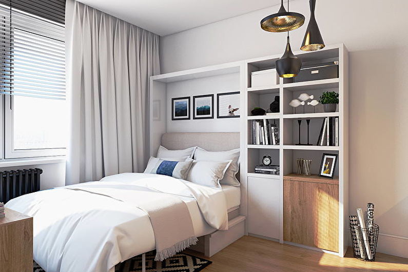 Interior design of a bedroom in Khrushchev - photo