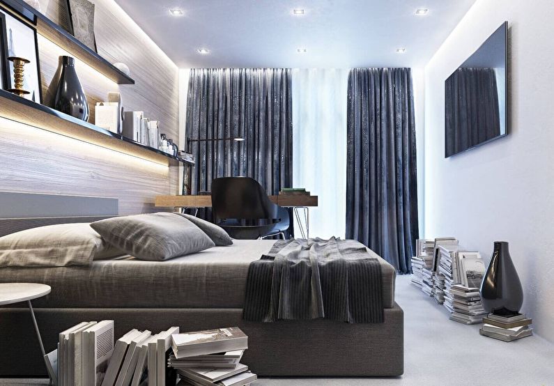 Interior design of a bedroom in Khrushchev - photo