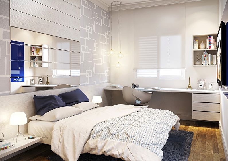 Interior design of a bedroom in Khrushchev - photo