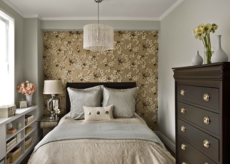 Interior design of a bedroom in Khrushchev - photo