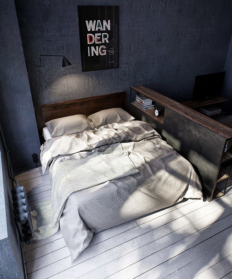 Brutal loft in a studio apartment of 40 sq.m. - Interior Design