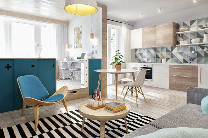 Cozy nest - design of a one-room apartment of 40 sq.m.